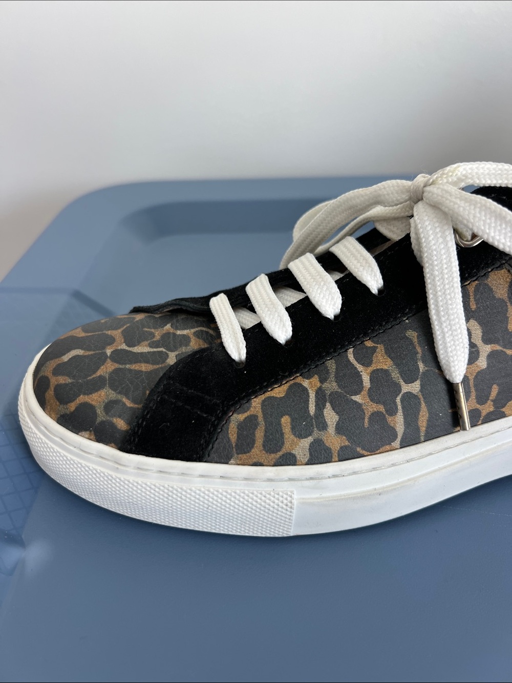 Belstaff dagenham leopard canvas suede low top sneakers tasmin gold colorway 38 - Picture 12 of 15